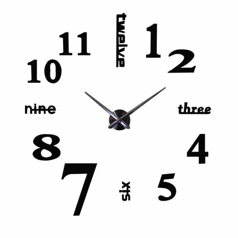 Modern Design Large Wall Clock 3D DIY Quartz Clocks Fashion Watches