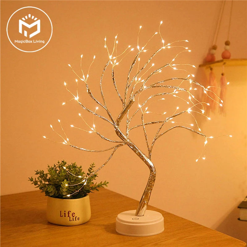 LED Night Light Mini Christmas Tree Copper Wire Garland Lamp