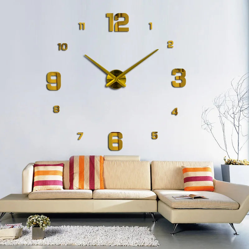 Modern Design Large Wall Clock 3D DIY Quartz Clocks Fashion Watches