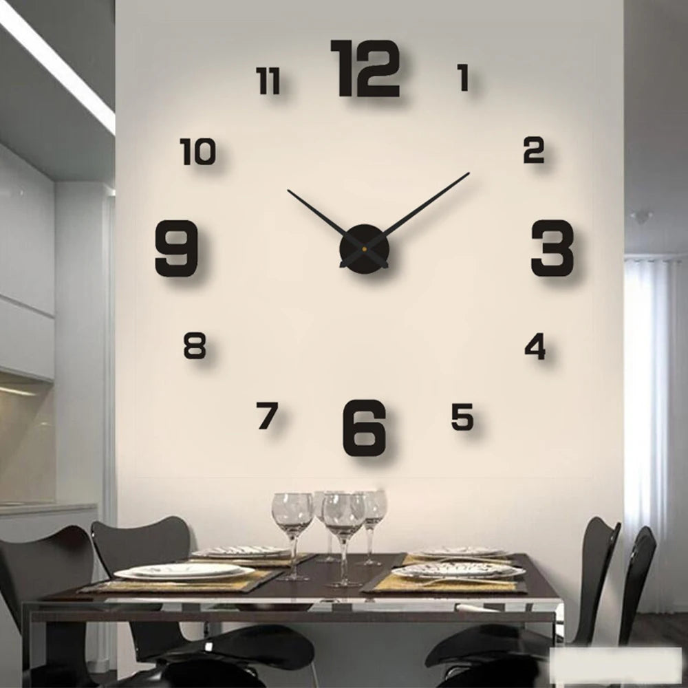 Modern Design Large Wall Clock 3D DIY Quartz Clocks Fashion Watches