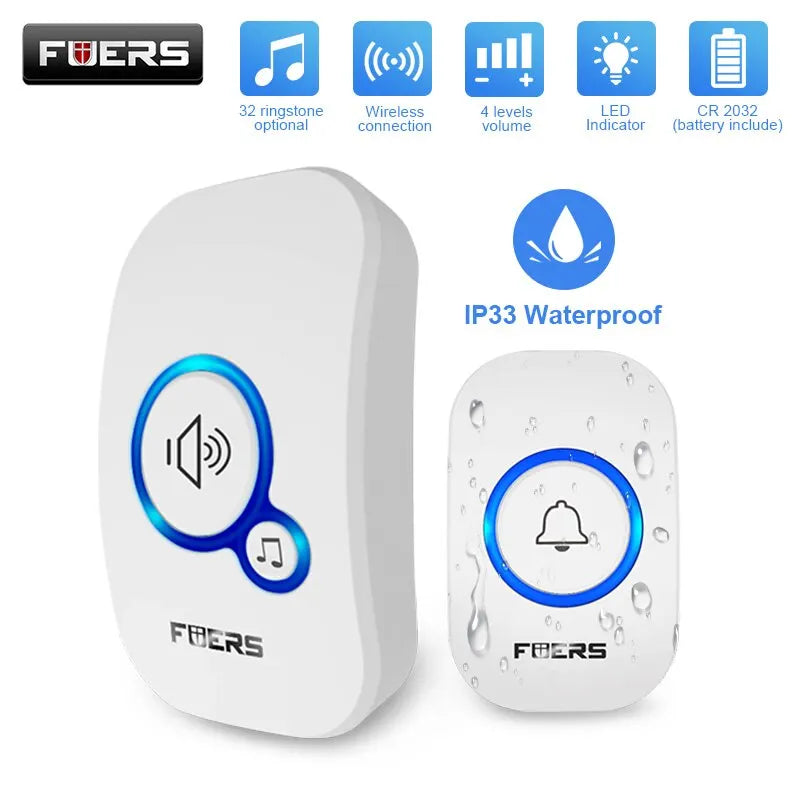 Wireless Doorbell Waterproof Welcome Chime Home Door Bell