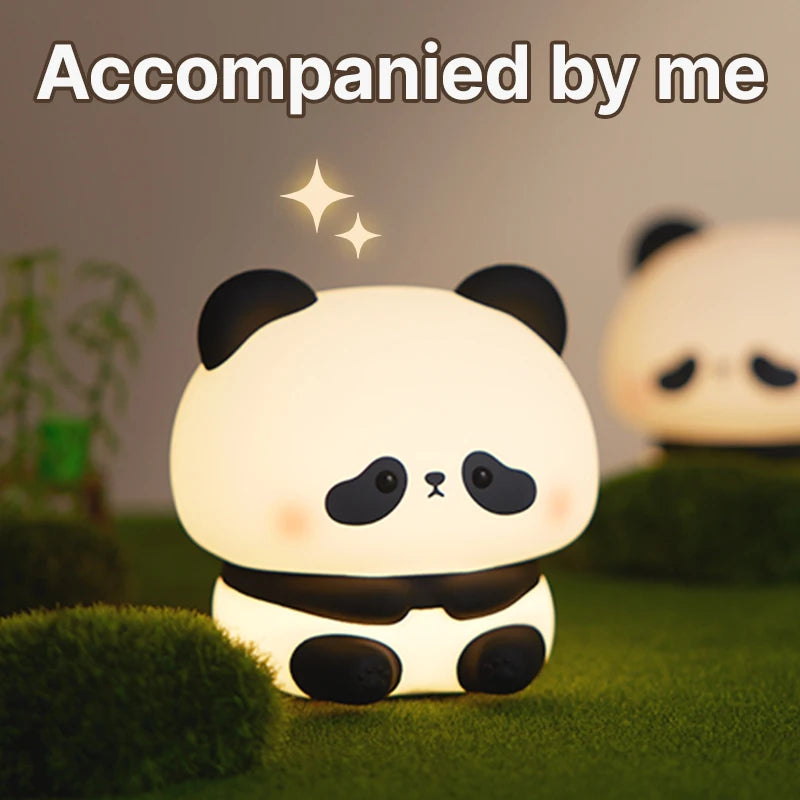 Panda LED Night Light Cute Silicone Night Light USB Rechargeable Touch