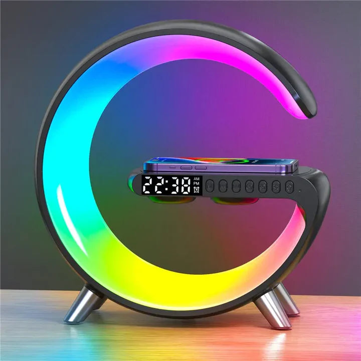 Wireless Charger Pad Stand Speaker TF Card RGB Night Light Lamp