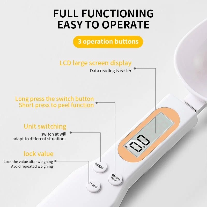 Mini Spoon Scale Digital Kitchen Scale Electronic LCD Food Scale Spoon