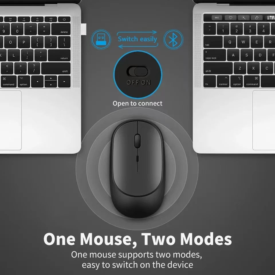 Wireless Mouse Rechargeable Mouse Gamer Dual Modes For Laptop