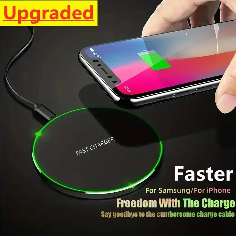 Fast Wireless Charger Pad Stand Desktop Mobile Charging Dock Station