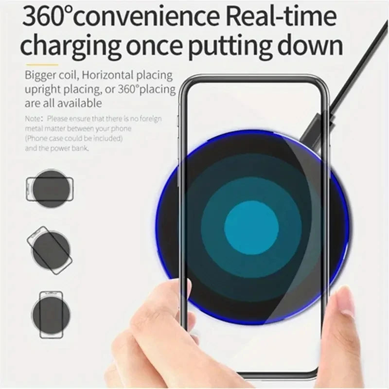 Fast Wireless Charger Pad Stand Desktop Mobile Charging Dock Station