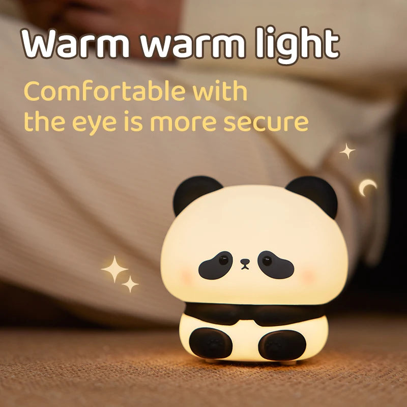 Panda LED Night Light Cute Silicone Night Light USB Rechargeable Touch