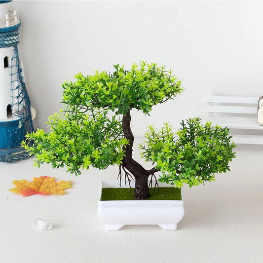 Artificial Plastic Plants Bonsai Small Tree Pot Fake Plant Potted Flower